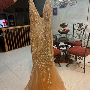 Jovani Gold Sequin Dress